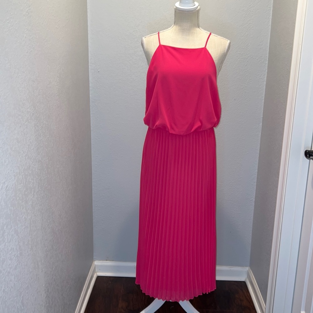 Sam Edelman Pretty Pink Pleated Skirt Maxi Dress - NWT - Size M